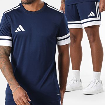 Adidas Sportswear - Squa 25 Set di maglietta e pantaloncini da jogging JG5830 JH3410 Blu navy Bianco