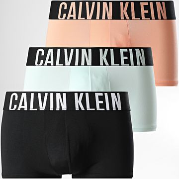 Calvin Klein - Set di 3 boxer a vita bassa NB3611A Nero Arancione Verde Acqua