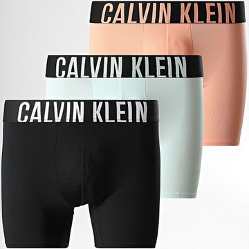 Calvin Klein - Set di 3 boxer NB3612A nero verde acqua arancio