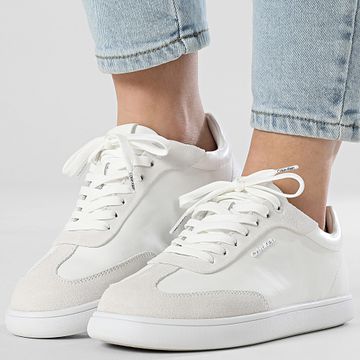 Calvin Klein - Cupsole Lace Up Leather Sue Mix 2435 Bright White Scarpe da ginnastica da donna