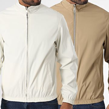 Frilivin - 705 Giacca con zip reversibile Camel Ecru