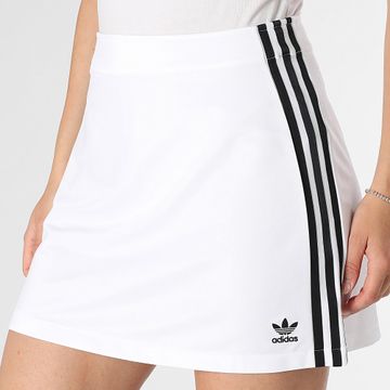 Adidas Originals - Gonna da jogging a righe da donna 3 strisce Mini JD0284 Bianco