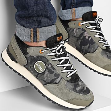 Colmar - Travis Camu 077 Verde Militare Nero Arancione Camouflage Sneakers