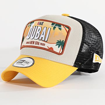 New Era - Cappello piatto per camionisti 60595313 Beige Giallo Nero