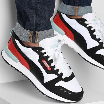 Puma - Scarpe da ginnastica R78 393910 Puma Bianco Nero Rosso Fuoco
