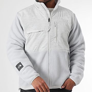 The North Face - Giacca in pile con zip grigia Regrind Denali A8B5E