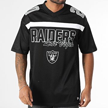 New Era - Maglietta oversize con scollo a V Raiders Las Vegas 60596386 Nero Grigio Bianco