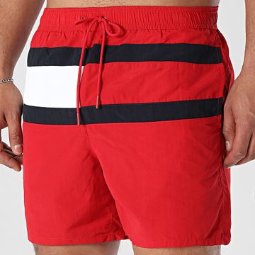 Tommy Hilfiger - Pantaloncini da bagno medi con coulisse 3474 rosso navy bianco