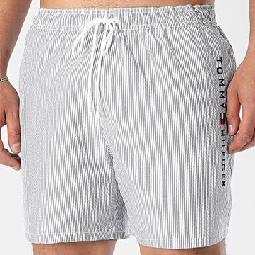 Tommy Hilfiger - Pantaloncini da bagno a righe con coulisse media 3265 nero bianco