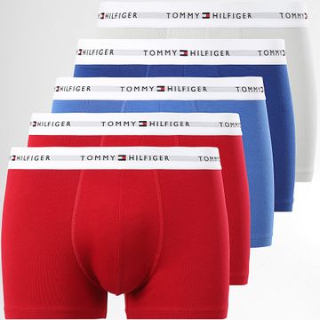 Tommy Hilfiger - Set di 5 boxer 3432 rosso grigio azzurro blu reale