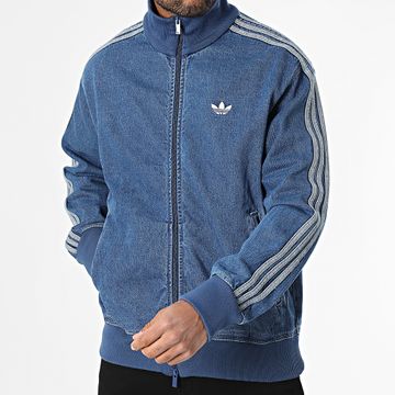 Adidas Originals - Giacca con zip in jeans blu JC6233