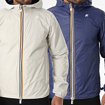 K-Way - Giacca a vento reversibile Jake Plus 2 Double Beige Navy