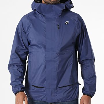 K-Way - Giacca a vento con cappuccio e zip Roche blu navy
