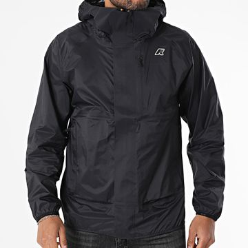K-Way - Roche Giacca a vento nera con cappuccio e zip