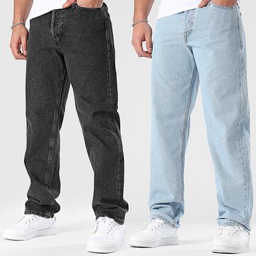 Jack And Jones - Set di 2 jeans Eddie Baggy in denim nero blu