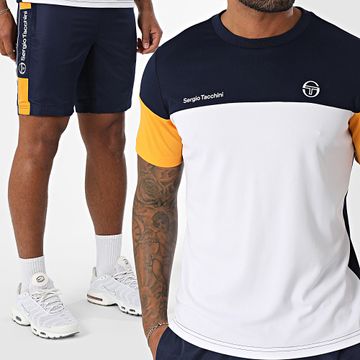 Sergio Tacchini - Prave Vebita Set di maglietta e pantaloncini da jogging 024 40845 40815 Blu Bianco