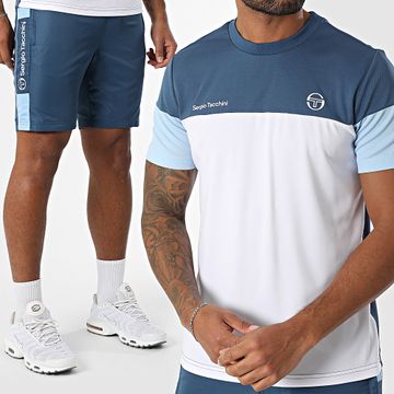 Sergio Tacchini - Prave Vebita Set di maglietta e pantaloncini da jogging 024 40845 40815 Blu Bianco