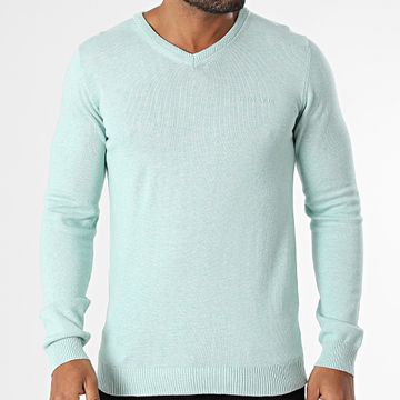 Teddy Smith - Pulser 3 Maglione con scollo a V 11516830D Turchese Chiné
