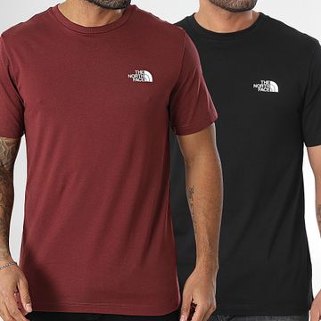 The North Face - Set di 2 camicie a cupola semplice A87NG Nero Bordeaux
