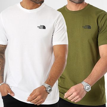 The North Face - Set di 2 magliette a cupola semplice A87NG Bianco Verde Khaki