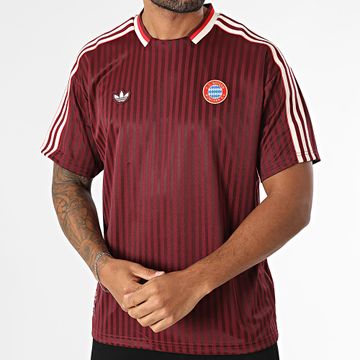 Adidas Originals - FC Bayern JF0595 Maglietta Bordeaux con strisce
