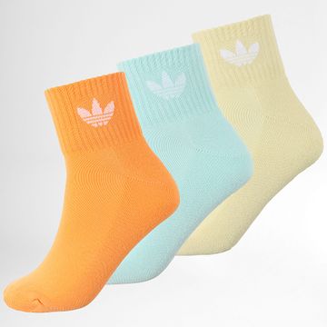 Adidas Originals - 3 paia di calzini 1/4 JI9496 Blu Turchese Giallo Arancione