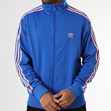 Adidas Originals - Firebird JZ4099 Giacca con zip a righe blu reale e rosa
