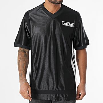 Adidas Originals - Tee Shirt Oversize A Bandes Col V Adibreak Jersey JD4247 Nero Bianco