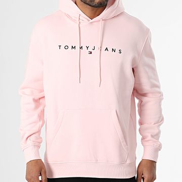 Tommy Jeans - Felpa con cappuccio Linear Logo 0746 Rosa