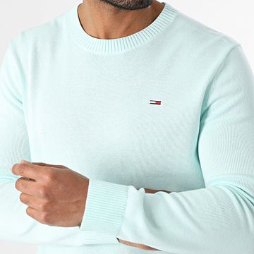 Tommy Jeans - Maglione Slim Essential 8895 blu turchese