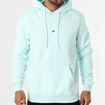 Tommy Jeans - Felpa con cappuccio Linear Logo 0746 Turchese