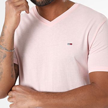 Tommy Jeans - T-shirt sottile con scollo a V Jaspe 0364 Rosa