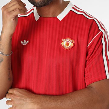 Adidas Originals - Maglia a righe MUFC JF0386 Rosso Bianco