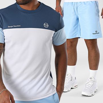 Sergio Tacchini - Prave Rob Set di maglietta e pantaloncini da jogging 024 40845 40848 Bianco Blu