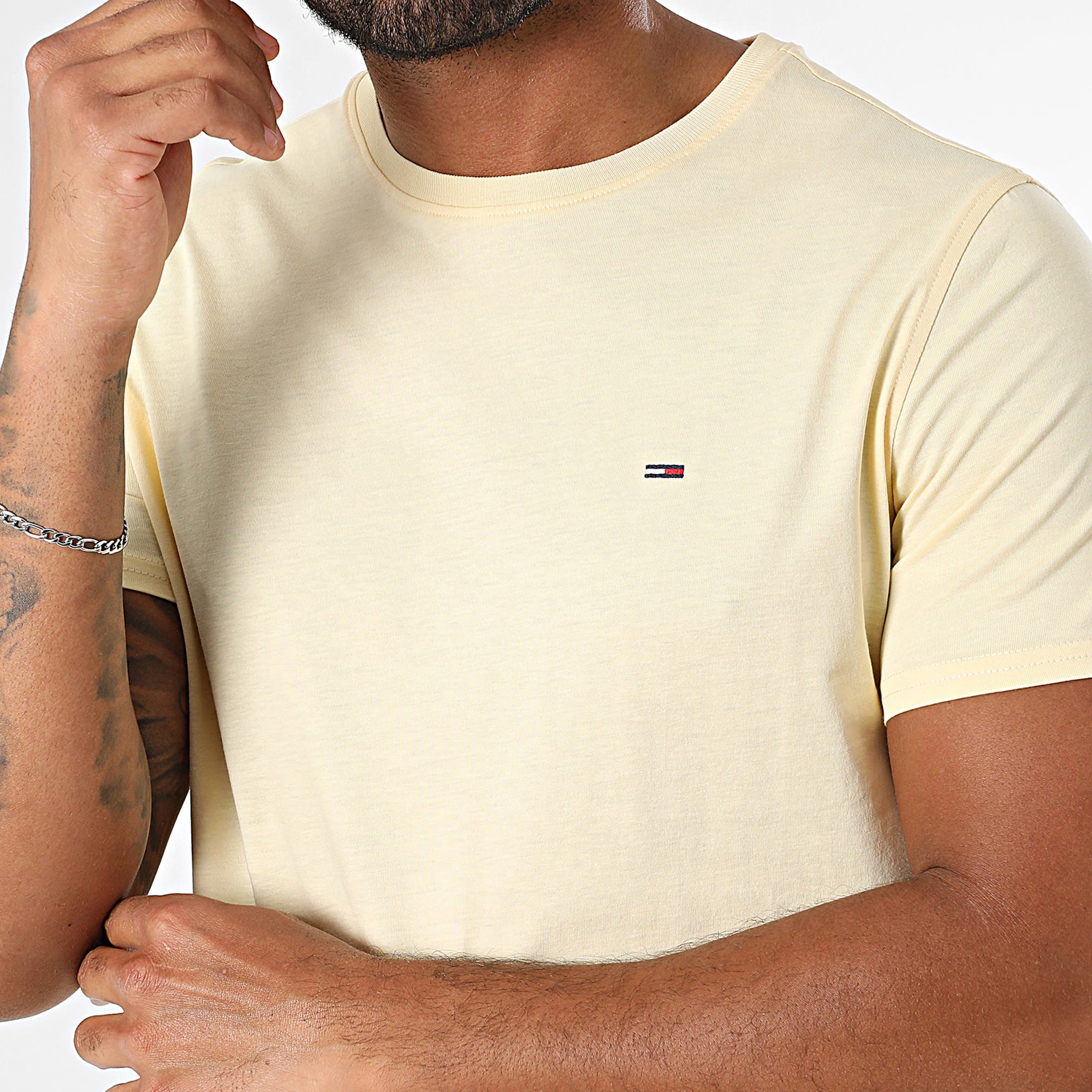 Tommy Jeans - Tee Shirt Tjm Xslim Jersey 4411 Giallo chiaro