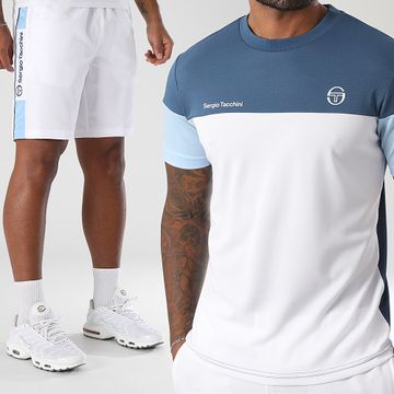 Sergio Tacchini - Prave Vebita Set maglietta e pantaloncini da jogging 024 40845 40815 Bianco Blu