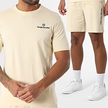 Sergio Tacchini - Bold 024 Risiko Set di maglietta e pantaloncini da jogging 40851 41079 Beige