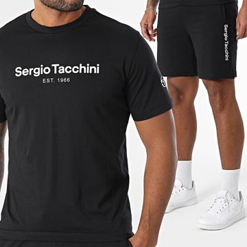 Sergio Tacchini - Bold 024 Risiko Set di maglietta e pantaloncini da jogging 40853 41079 Nero