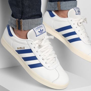 Adidas Originals - Gazelle JH5398 Core White Royal Blue Cream White Sneakers