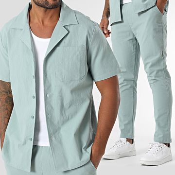 Zayne Paris  - Set camicia e pantaloni a maniche corte 098 verde chiaro
