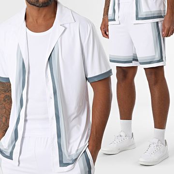 Zayne Paris  - Camicia a maniche corte e pantaloncini da jogging 089 Set bianco grigio