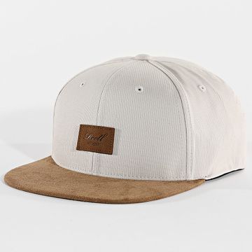 Reell Jeans - Cappello a scatto in pelle scamosciata grigio cammello
