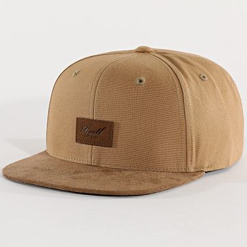 Reell Jeans - Cappello a scatto in pelle scamosciata color cammello