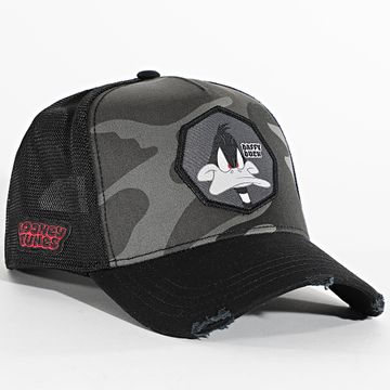 Capslab - Cappello Trucker Daffy Nero Grigio Camouflage