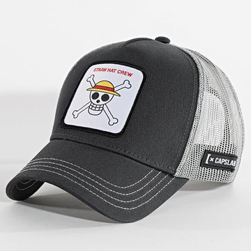 Capslab - Cappello di paglia Trucker Crew Grey