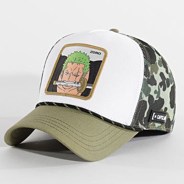 Capslab - Zoro Cappello Trucker Bianco Verde Cachi Mimetico