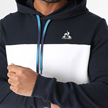 Le Coq Sportif - Felpa con cappuccio Heritage 2510053 blu navy bianco