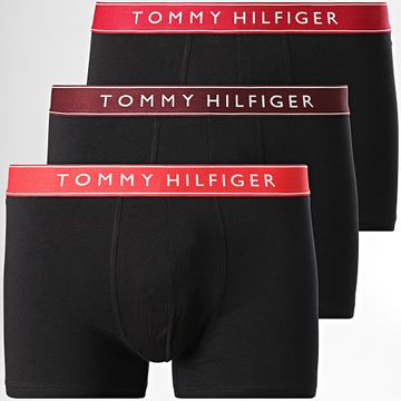 Tommy Hilfiger - Set di 3 boxer 3457 Nero Arancione Rosso Bordeaux