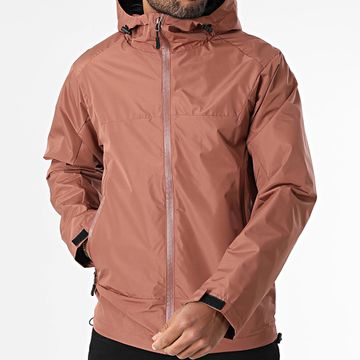 Classic Series - 2408 Giacca marrone con cappuccio e zip