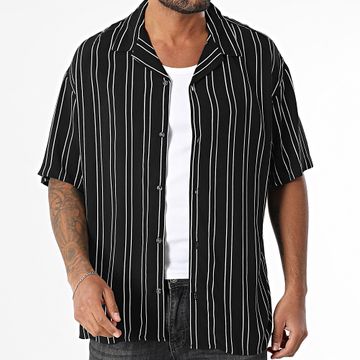 Jack And Jones - Jeff Camicia a maniche corte a righe bianche e nere